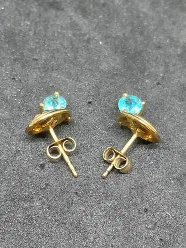 Goldohrstecker mit Zirkonia - 9 Karat - Gelbgold - Ohrstecker - 375 Echtgold