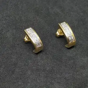 Ohrstecker mit Diamantbesatz - Ohrringe - 14 Karat - 585 Echtgold - Gold Ohrstecker