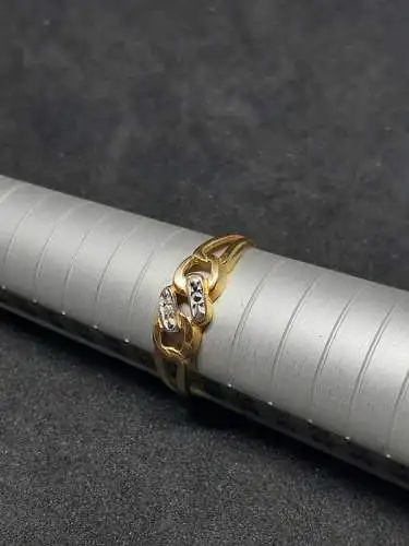 Goldring mit einem Diamanten - 14 Karat - 585 Echtgold - Ring