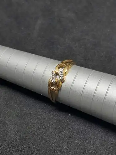 Goldring mit einem Diamanten - 14 Karat - 585 Echtgold - Ring