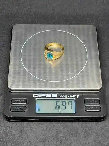 Goldring mit Topas - Damenring - 14 Karat - Gelbgold - 585 Echtgold