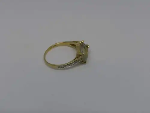 Goldring mit synthetischen Stein-14 Karat-Gelbgold-Damenring-585 Echtgold-