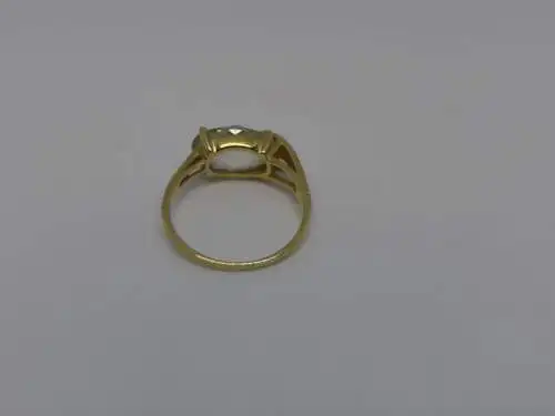 Goldring mit synthetischen Stein-14 Karat-Gelbgold-Damenring-585 Echtgold-