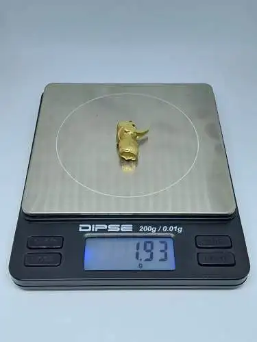 Anhänger-14 Karat-585 Echtgold-Gelbgold-Elefant-Motiv-Goldanhänger-