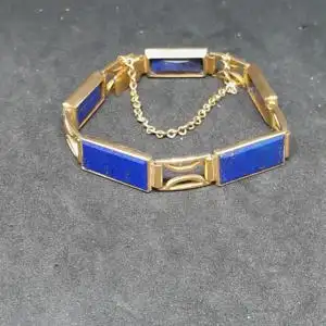 Goldarmband mit blauen Steinen - Armband - 585 - 14 Karat - Gold