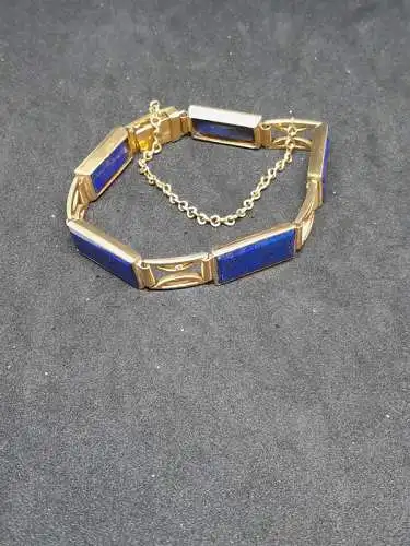 Goldarmband mit blauen Steinen - Armband - 585 - 14 Karat - Gold