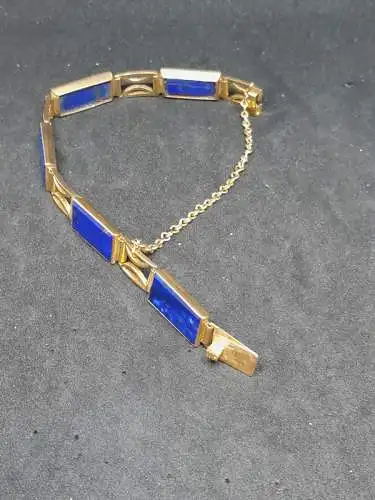 Goldarmband mit blauen Steinen - Armband - 585 - 14 Karat - Gold