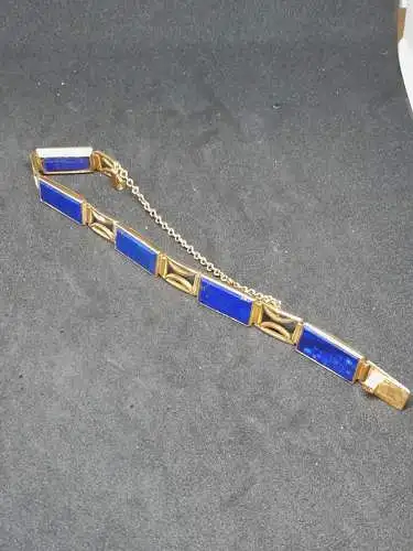 Goldarmband mit blauen Steinen - Armband - 585 - 14 Karat - Gold