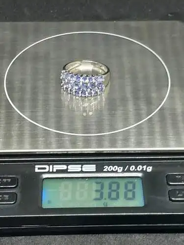 Goldring mit Tansanit Steinen - 14 Karat - 585 Echtgold - Ring