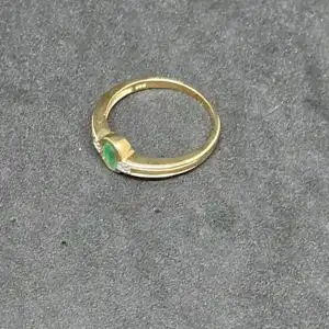 Goldring - Ring mit Diamanten und Smaragd - 14 Karat - 585 Echtgold - Ring