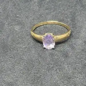 Goldring mit Amethyst - 9 Karat - 375 Echtgold - Ring - Goldring