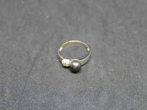 Goldring mit Perle und 5 Diamanten - 14 Karat - Ring -585 Echtgold