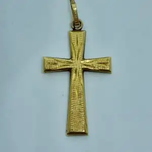 Kettenanhänger-Kreuz-585 Echtgold-14 Karat-Anhänger-Gelbgold-Gold-