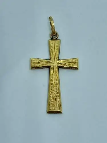 Kettenanhänger-Kreuz-585 Echtgold-14 Karat-Anhänger-Gelbgold-Gold-