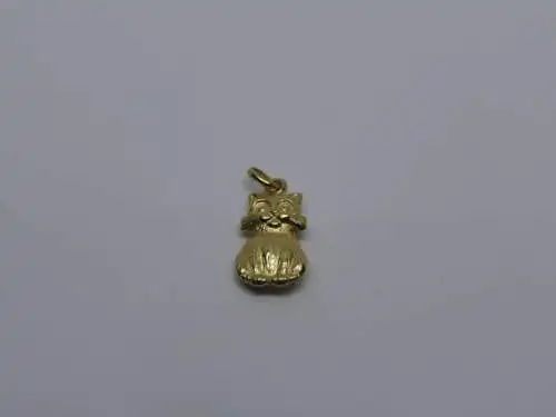 Anhänger-14 Karat-585 Echtgold-Gelbgold-Katze-Motiv-Goldanhänger-