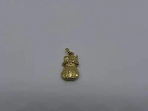 Anhänger-14 Karat-585 Echtgold-Gelbgold-Katze-Motiv-Goldanhänger-