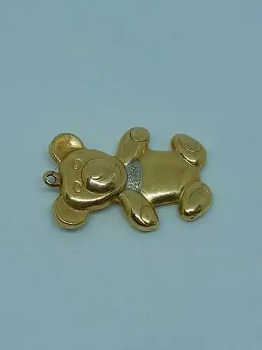 Kettenanhänger-Anhänger-585 Echtgold-14 Karat-Gelbgold-Teddybär-