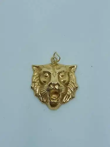 Kettenanhänger-14 Karat-585 Echtgold-Gelbgold-Anhänger-Löwen-Motiv-