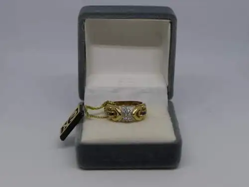 R2 - Goldring mit Edelsteinen – Ring – 14 Karat – 585 Echtgold – Goldring