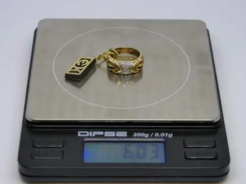 R2 - Goldring mit Edelsteinen – Ring – 14 Karat – 585 Echtgold – Goldring
