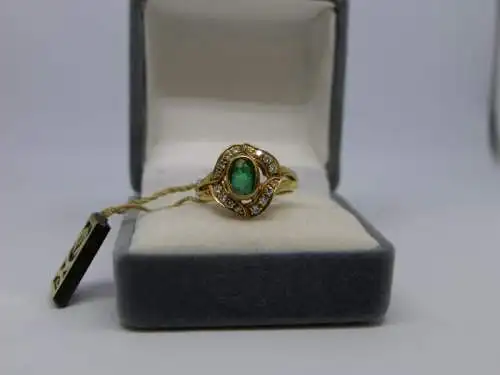 R23 - Goldring mit Edelsteinen - 14 Karat - 585 Echtgold - Goldring