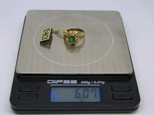 R23 - Goldring mit Edelsteinen - 14 Karat - 585 Echtgold - Goldring