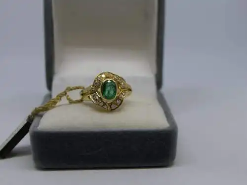 R24 - Goldring mit Edelsteinen - 14 Karat - 585 Echtgold - Goldring