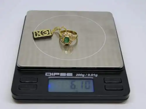 R24 - Goldring mit Edelsteinen - 14 Karat - 585 Echtgold - Goldring