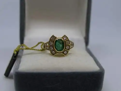 R25 - Goldring mit Edelsteinen - 14 Karat - 585 Echtgold - Goldring