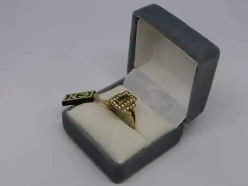 R26 - Goldring mit Edelsteinen - 14 Karat - 585 Echtgold - Goldring