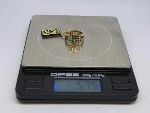 R26 - Goldring mit Edelsteinen - 14 Karat - 585 Echtgold - Goldring