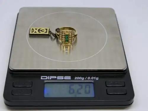 R27 - Goldring mit Edelsteinen - 14 Karat - 585 Echtgold - Goldring