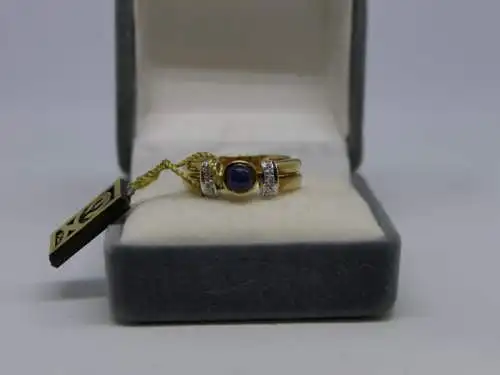 R29 - Goldring mit Edelsteinen - 14 Karat - 585 Echtgold - Goldring