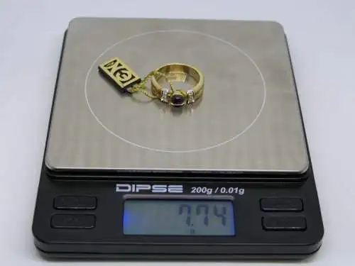 R29 - Goldring mit Edelsteinen - 14 Karat - 585 Echtgold - Goldring