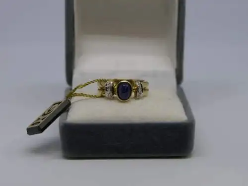 R31 - Goldring mit Edelsteinen - 14 Karat - 585 Echtgold - Goldring