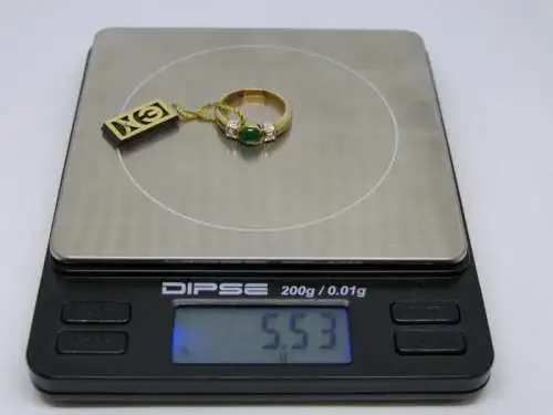 R33 - Goldring mit Edelsteinen - 14 Karat - 585 Echtgold - Goldring