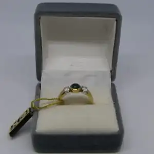 R34 - Goldring mit Edelsteinen - 14 Karat - 585 Echtgold - Goldring