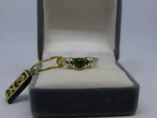 R34 - Goldring mit Edelsteinen - 14 Karat - 585 Echtgold - Goldring