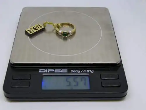 R34 - Goldring mit Edelsteinen - 14 Karat - 585 Echtgold - Goldring