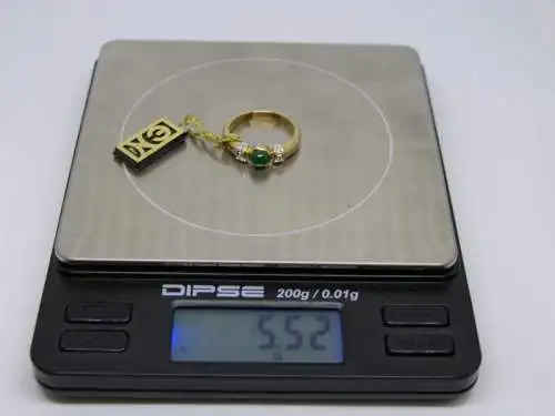 R35 - Goldring mit Edelsteinen - 14 Karat - 585 Echtgold - Goldring