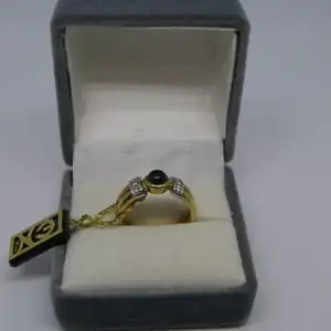 R36 - Goldring mit Edelsteinen - 14 Karat - 585 Echtgold - Goldring