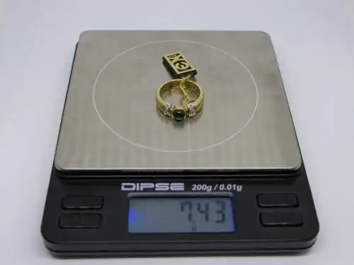 R36 - Goldring mit Edelsteinen - 14 Karat - 585 Echtgold - Goldring