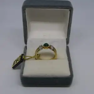 R37 - Goldring mit Edelsteinen - 14 Karat - 585 Echtgold - Goldring