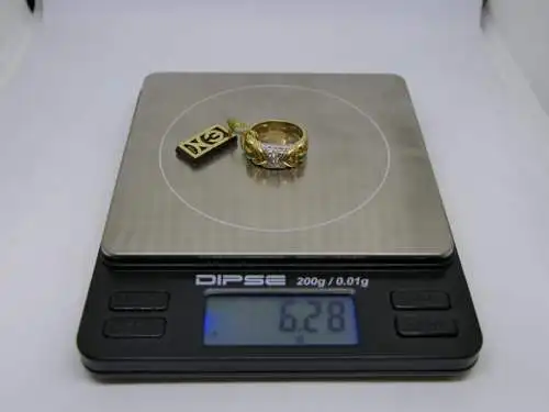 R40 - Goldring mit Edelsteinen – Ring – 14 Karat – 585 Echtgold – Goldring