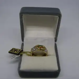 R41 - Goldring mit Edelsteinen - 14 Karat - 585 Echtgold - Goldring