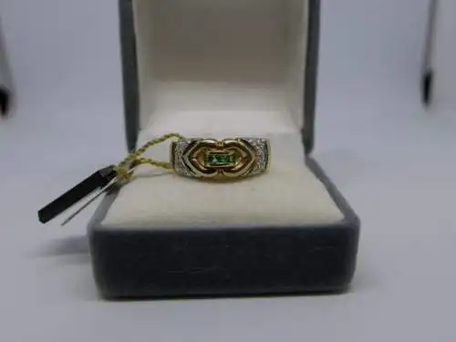R41 - Goldring mit Edelsteinen - 14 Karat - 585 Echtgold - Goldring
