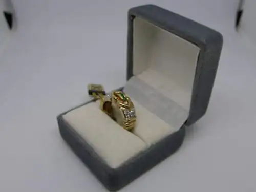 R41 - Goldring mit Edelsteinen - 14 Karat - 585 Echtgold - Goldring