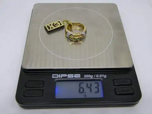 R42 - Goldring mit Edelsteinen – Ring – 14 Karat – 585 Echtgold – Goldring