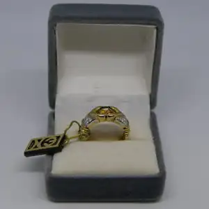 R44 - Goldring mit Edelsteinen – Ring – 14 Karat – 585 Echtgold – Goldring