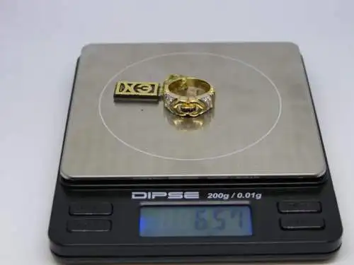 R44 - Goldring mit Edelsteinen – Ring – 14 Karat – 585 Echtgold – Goldring